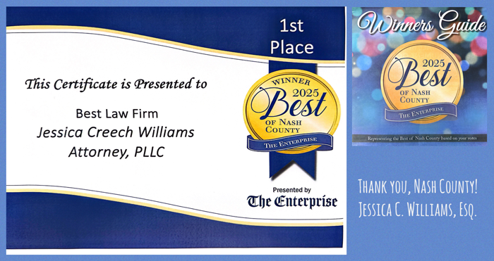 This Certificate Is Presented To Best Law Firm Jessica Creech Williams Attorney, PLLC